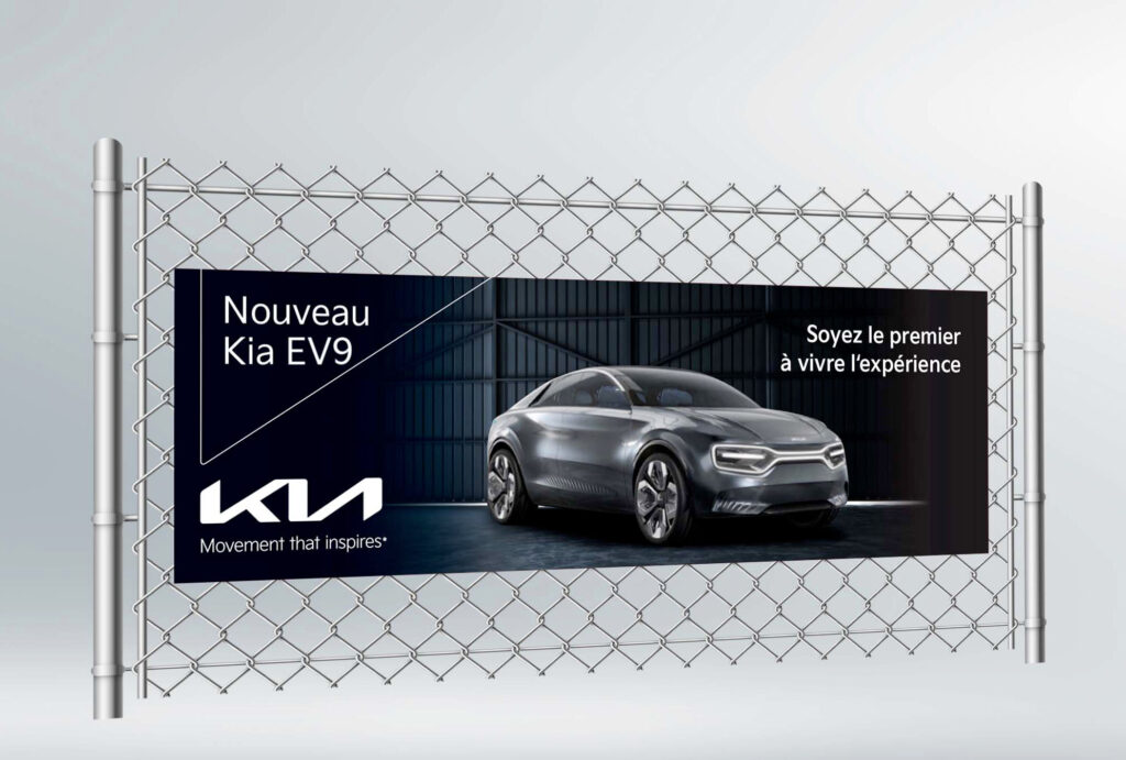 Banderole extérieure pour l'enseigne Kia